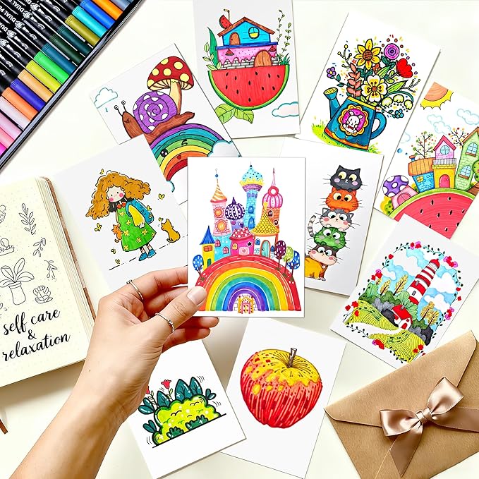 TBC The Best Crafts Dual Markers Brush Pens, 72 colors Art Marker Art Markers Gifts for Teens,Double Tip Colored Pen for Adult Coloring Books Coloring Writing