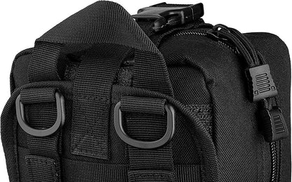 Scherber Premium IFAK Kit Trauma Pack | HSA/FSA Approved | SOF Tourniquet, QuikClot 4x4 HyFin Chest Seal, Israeli Bandage | Fully Stocked MOLLE Pouch for Gunshot, Bleeding, Major Wound Care (Black)