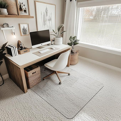 Office Chair Mat for Carpet & Hardwood, Upgraded 36" x 48" Dual Use Tempered Glass Chair Mat for Chair and Footrest Under Desk
