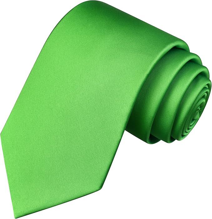 Branduce 3.15"（8cm） Mens Solid Satin Tie Pure Color Necktie for Business and Wedding + Gift Box