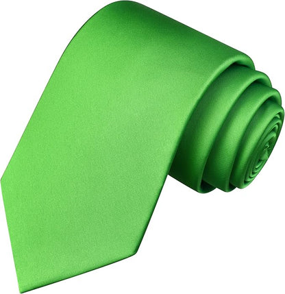 Branduce 3.15"（8cm） Mens Solid Satin Tie Pure Color Necktie for Business and Wedding + Gift Box