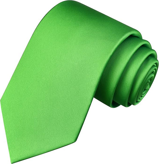 Branduce 3.15"（8cm） Mens Solid Satin Tie Pure Color Necktie for Business and Wedding + Gift Box