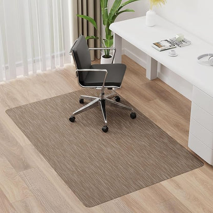 Office Chair Mat for Hardwood Floor, 46" x 60" Desk Computer Chair Mats for Hard Wood, Anti-Slip Easy Glide Rolling Floor Protector Mat, Under Desk Mat for Home Office, Dark Brown