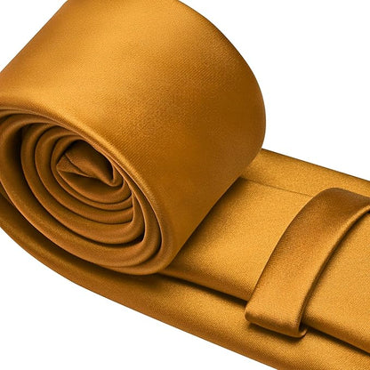 Branduce 3.15"（8cm） Mens Solid Satin Tie Pure Color Necktie for Business and Wedding + Gift Box