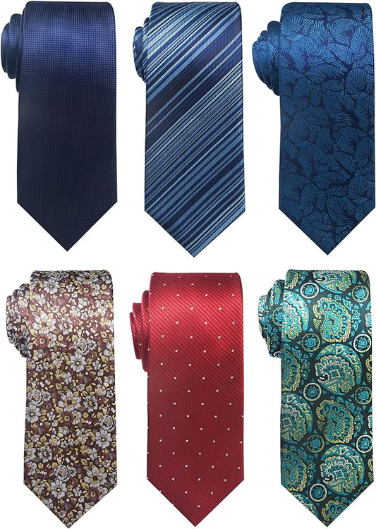 Tie For Men Necktie Woven Jacquard Neck Ties Set 6 PCS