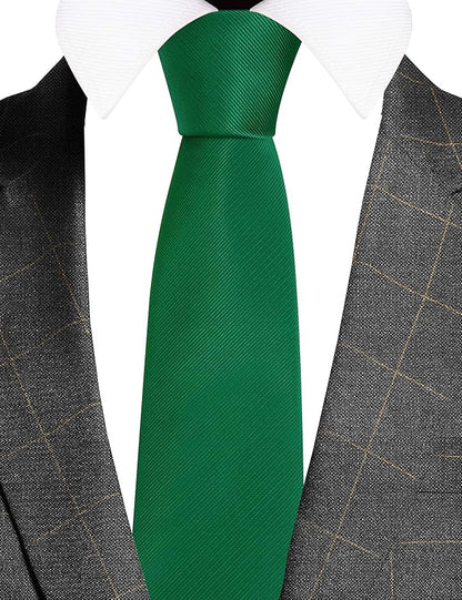 GUSLESON Classic New 3.15"（8cm） Men's Solid Color Necktie Wedding Business Tie + Gift Box
