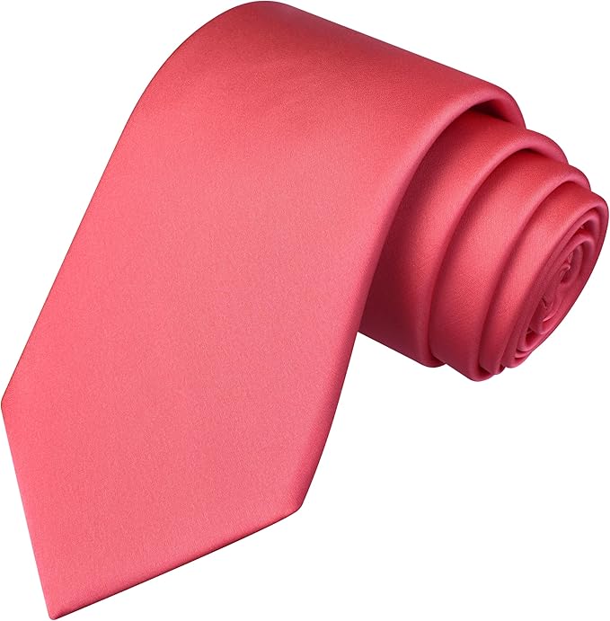 Branduce 3.15"（8cm） Mens Solid Satin Tie Pure Color Necktie for Business and Wedding + Gift Box