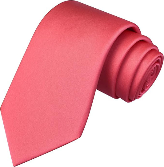 Branduce 3.15"（8cm） Mens Solid Satin Tie Pure Color Necktie for Business and Wedding + Gift Box