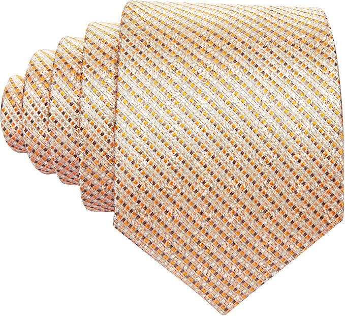 Barry.Wang Tie Sets for Men Silk Solid Necktie Stain Ties Handkerchief Pocket Square Cufflinks Wedding Business Dyed