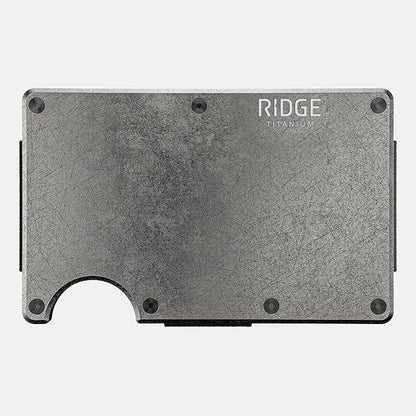 The Ridge Wallet - Slim Minimalist Compact Wallet and Card Holder| RFID Protected Front Pocket Wallets | Integrated Money Clip | Stonewashed Titanium
