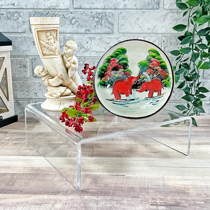 Plymor Clear Acrylic Short Square Display Riser, 3" H x 9" W x 9" D (1/4" thick), Pack of 3