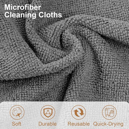 LIVOS Microfiber Cleaning Cloth Roll - 80 Pack, Reusable Paper Towels Grey Tear Away, Microfiber Towels for Cars, Super Absorbent Lint Free Cleaning Rags for House, Kitchen, Window-11.5"x11.5"