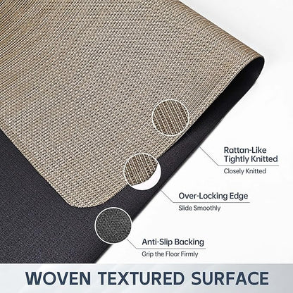 Office Chair Mat for Hardwood Floor, 46" x 60" Desk Computer Chair Mats for Hard Wood, Anti-Slip Easy Glide Rolling Floor Protector Mat, Under Desk Mat for Home Office, Dark Brown