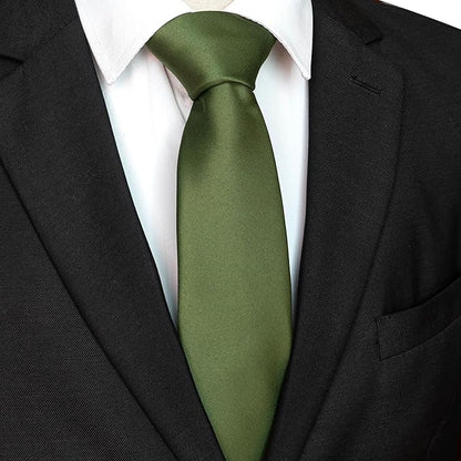 JEMYGINS Solid Color Tie Mens Necktie for Business and Wedding