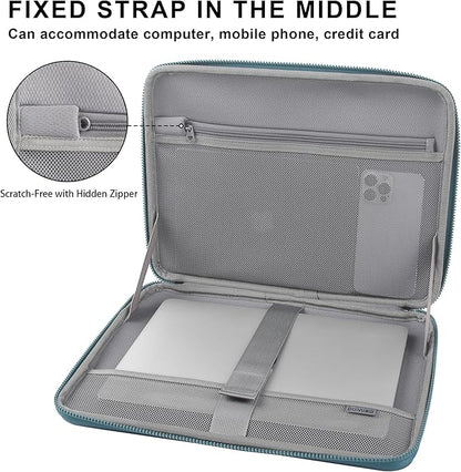 DOMISO 17 Inch Laptop Hard Case, Waterproof Shockproof Hard Shell Laptop Sleeve with Handle Protective Computer Bag for Most 17-17.3" Laptops/Dell XPS 17 / HP Envy 17, Teal