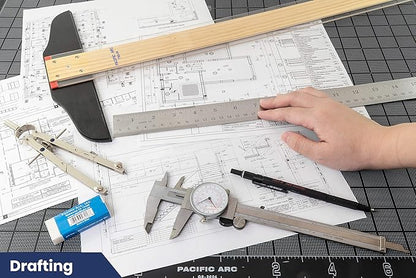 Pacific Arc 36 Inch Stainless Steel Ruler with Inch/Metric Conversion Table