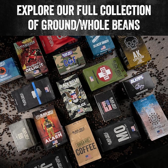 Black Rifle Coffee Company Silencer Smooth, 12oz Bag, Ground Coffee Light Roast - Roasted Blend Made from Arabica Beans - Colombian & Brazilian Beans - Veteran Founded & American Made