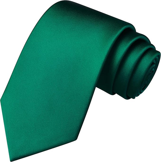 Branduce 3.15"（8cm） Mens Solid Satin Tie Pure Color Necktie for Business and Wedding + Gift Box