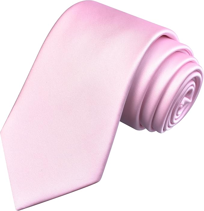 Branduce 3.15"（8cm） Mens Solid Satin Tie Pure Color Necktie for Business and Wedding + Gift Box