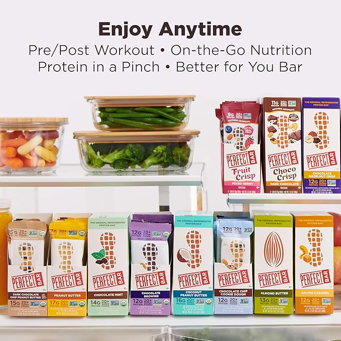 Perfect Bar, Best Sellers Variety Pack, Protein Bars, Gluten Free, Soy Free, Non GMO, No Sugar Alcohols, 2.2-2.5 Ounce Bars, 8 Count