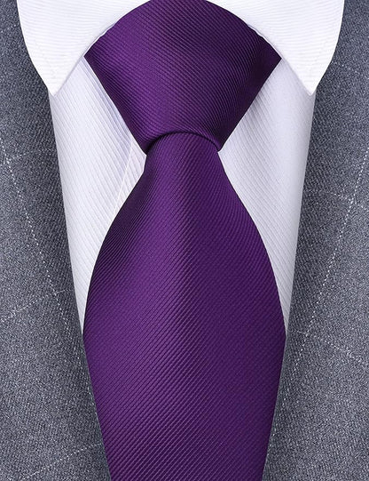 Branduce 3.15"（8cm） Men's Solid Color Formal Woven Necktie + Gift Box