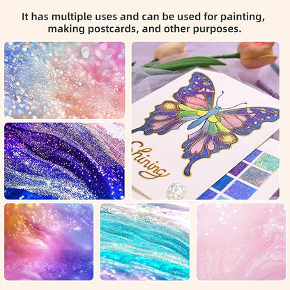 Glitter Gel Pens for Adult Coloring, 16 Colors Double Shining Glitter Gel Pens Colored Set for Drawing, Doodling, Journaling & Creative Art Supplies