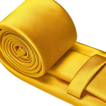 Branduce 3.15"（8cm） Mens Solid Satin Tie Pure Color Necktie for Business and Wedding + Gift Box