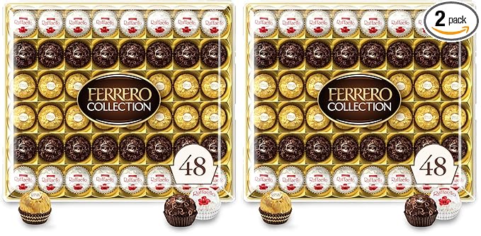 Ferrero Collection Premium Gourmet Assorted Hazelnut Milk Chocolate, Dark Chocolate and Coconut, 48 Count (Pack of 2)