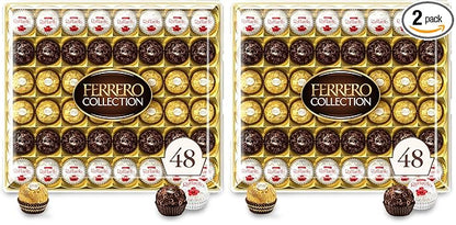 Ferrero Collection Premium Gourmet Assorted Hazelnut Milk Chocolate, Dark Chocolate and Coconut, 48 Count (Pack of 2)