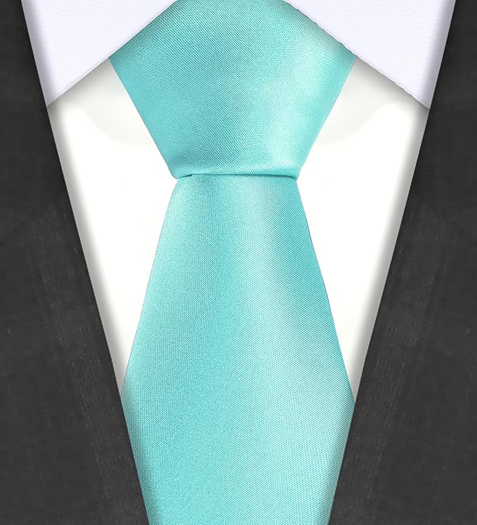 TIE G 5pcs Tie Set in WHITE OR BLACK GIFT BOX: Solid Color Necktie, Satin Bow Tie, Pocket Square, Lapel, Cuff Links