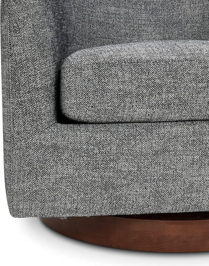 CHITA Swivel Accent Chair, FSC Certified Upholstered Fabric Barrel Chair for Living Room, Fully Assembled, Dark Grey