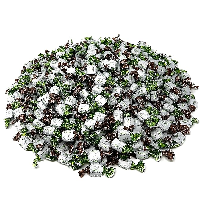 Holiday Chocolate Filled Mints - 6 lbs - Refreshing After Dinner Mint Hard Candies Filled with Chocolates - Bulk American Vintage Candy Assortment - Individually Wrapped, 96 oz.
