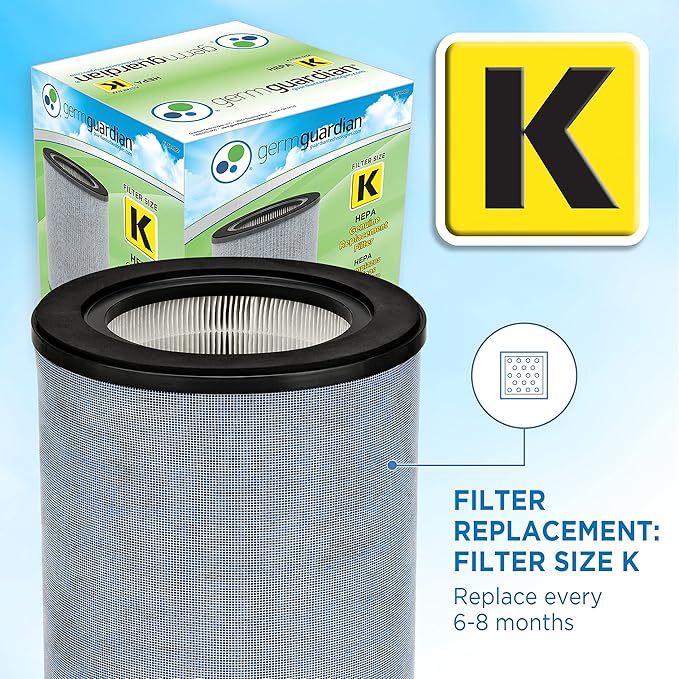 GermGuardian® AC9600W Powerful Large Room Air Purifier with HEPA Filter, UV-C, Odor Reduction & Air Quality Sensor