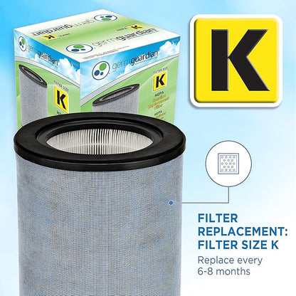 GermGuardian® AC9600W Powerful Large Room Air Purifier with HEPA Filter, UV-C, Odor Reduction & Air Quality Sensor