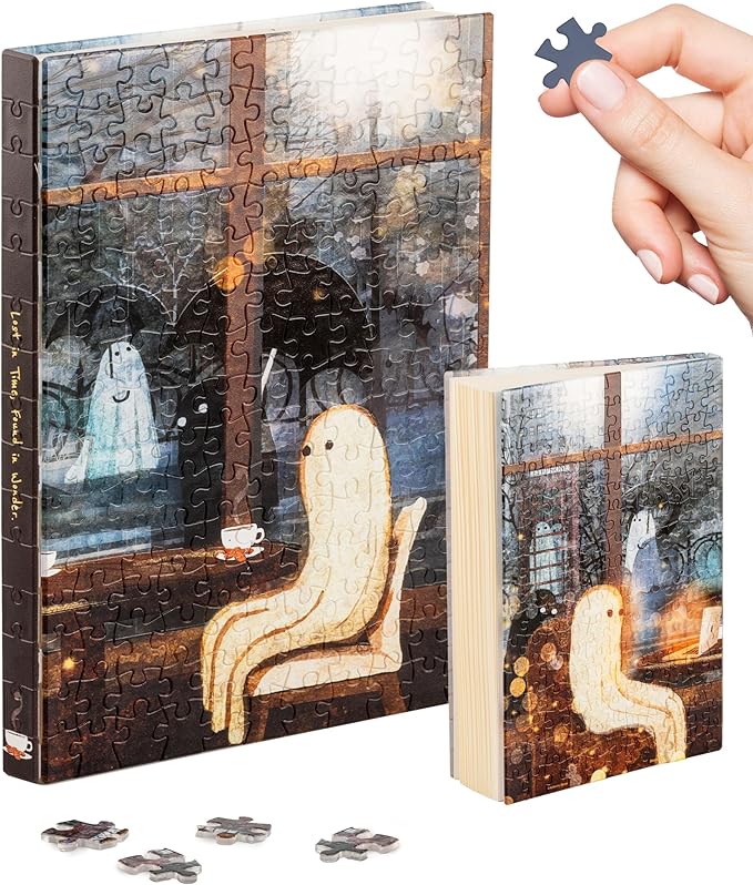 PieceRelax A5 Puzzle Journal for Adults, 300 Piece Plastic Jigsaw Book Cover (Includes Notebook) - Katherine Blower - Warm Glow, Unique Gift [YA1072]