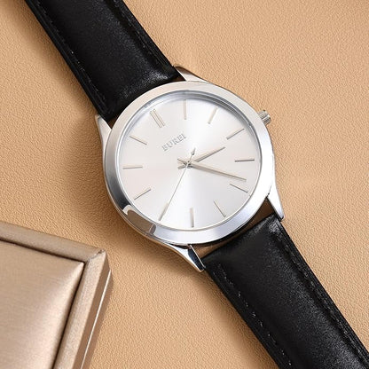 BUREI Men Watches Fashion Analog Stainless Steel Quartz Waterproof Watches,Gift for Men.