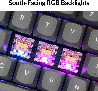 Keychron K8 Max Wireless Mechanical Gaming Keyboard, TKL Layout QMK 2.4 GHz/Bluetooth 5.1/Wired Tri-Mode Connection, RGB with Keychron Super Banana Switch Compatible with Mac Windows Linux