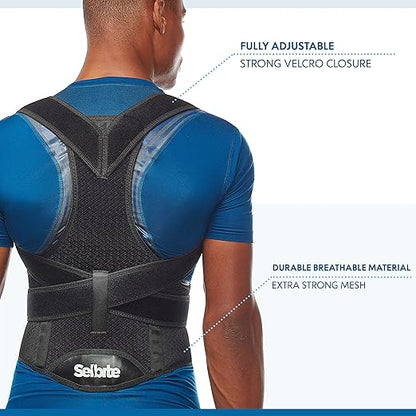 Posture Corrector for Men and Women - Back Brace for Upper and Lower Body Support - Adjustable Straightener with Pain Relief and Muscle Memory (Medium)