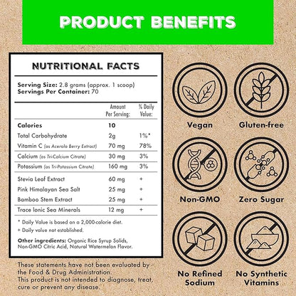 Superieur Electrolyte Powder Packets - Vegan Electrolyte Hydration Powder w/Sea Minerals - Keto Friendly, Non-GMO, Zero Sugar Electrolyte Supplement-Healthy Sports Drink -Lime Blueberry (14 Packets)