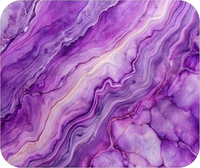 Purple Marble Agate Mouse Pad Mat Mousepad for Desk Computer Laptop PC Gaming Home or Office Gift Marbled Abstract (Purple Agate MP46)