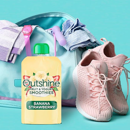 Outshine Fruit & Yogurt Smoothie Banana Strawberry, Smoothie Pouch, On The Go Snack, 24PK