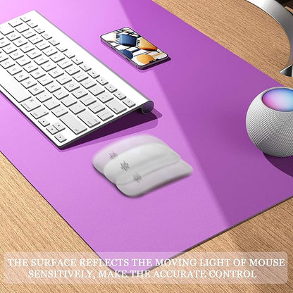 YSAGi Non-Slip Leather Desk Pad, Waterproof Laptop Computer Desk Keyboard Mat, Table Protector Blotter Mat, Large Mouse Pad for Office/Work/Home/Decor(Purple, 23.6" x 13.7")