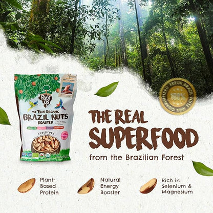 Snack The True Organic Brazil Nuts 32oz-2lbs – Roasted & Himalayan Salt – Kosher – Healthy-Rich in Vegetable Protein – From Amazon Rainforest – Fresh, Vegan, Gluten-Free and Oil Free – Forest Up