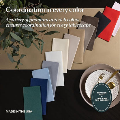 Disposable Linen-Feel Luminous Orange Napkins, 12" x 17" Cloth-Like Paper Dinner Napkins For Wedding, Bathroom, Party Or Event, 50 Pack