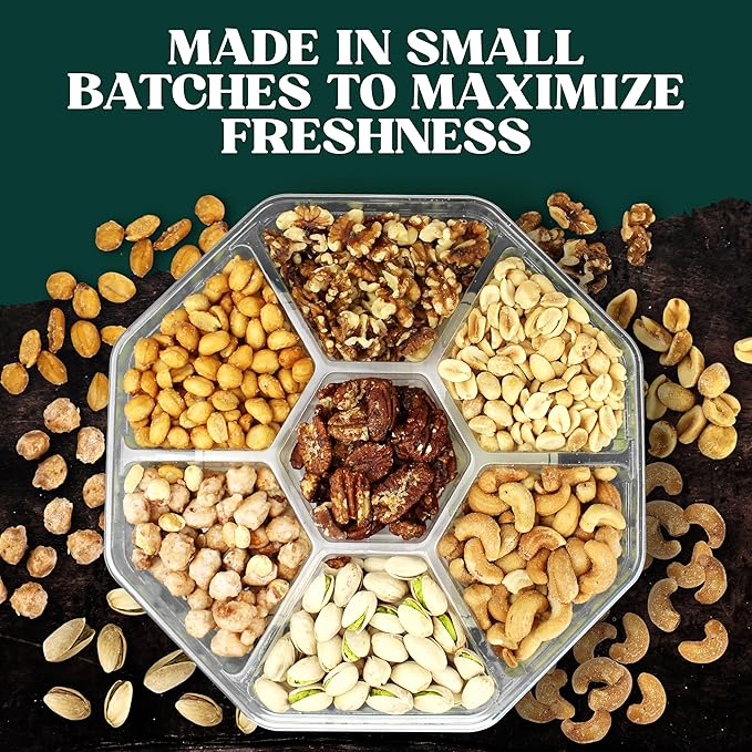Nuts gift Basket - Gourmet Food Gift Basket With a Variety of Freshly Roasted Nuts - Beautifully Packaged Gift for Birthday, Sympathy. (Large Family Pack)