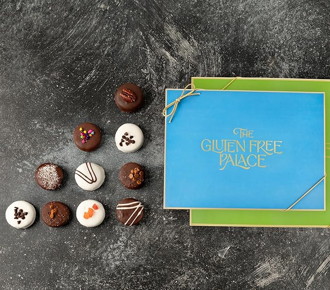 Gluten Free Palace Holiday Cookies Gift Basket – Vegan Gluten Free Chocolate Covered Cookies – Gourmet Cookie Gift for Christmas, Thanksgiving & New Year – Delicious Holiday Treats for Men & Women (12 Count)