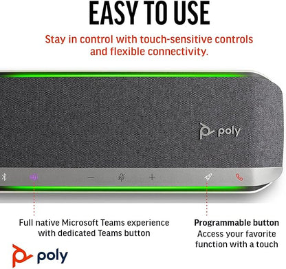 Poly Sync 40+ Smart Speakerphone (Plantronics) - Flexible Workspaces - Connect to PC/Mac via BT700 Adapter and Smartphones via Bluetooth - Certified for Microsoft Teams – Amazon Exclusive