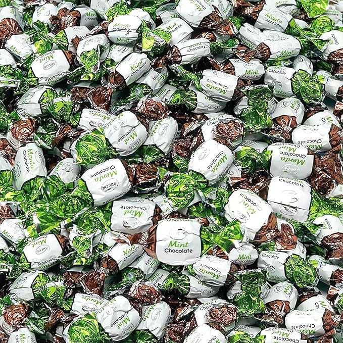 Holiday Chocolate Filled Mints - 10 lbs - Refreshing After Dinner Mint Hard Candies Filled with Chocolates - Bulk American Vintage Candy Assortment - Individually Wrapped, 160oz