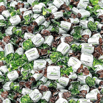 Holiday Chocolate Filled Mints - 10 lbs - Refreshing After Dinner Mint Hard Candies Filled with Chocolates - Bulk American Vintage Candy Assortment - Individually Wrapped, 160oz