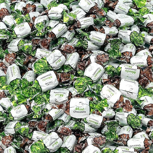 Holiday Chocolate Filled Mints - 10 lbs - Refreshing After Dinner Mint Hard Candies Filled with Chocolates - Bulk American Vintage Candy Assortment - Individually Wrapped, 160oz